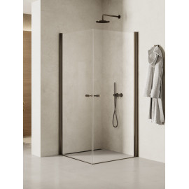 Douchecabine Soleo N 90x100x195 cm Gunmetal geborsteld 2D K2181NT
