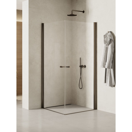 Douchecabine Soleo N 90x100x195 cm Gunmetal geborsteld 2D K2181NT