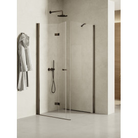 Douchecabine Soleo N 100x120x195 cm Links Gunmetal geborsteld vouwdeur 1D K2216NT