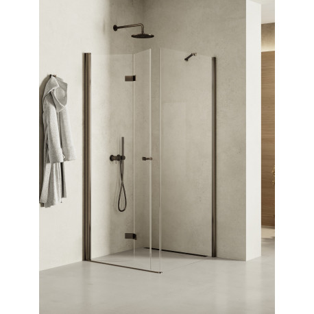 Douchecabine Soleo N 100x120x195 cm Links Gunmetal geborsteld vouwdeur 1D K2216NT