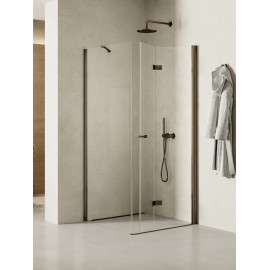 Douchecabine Soleo N 100x80x195 cm Rechts Gunmetal geborsteld vouwdeur 1D K2236NT