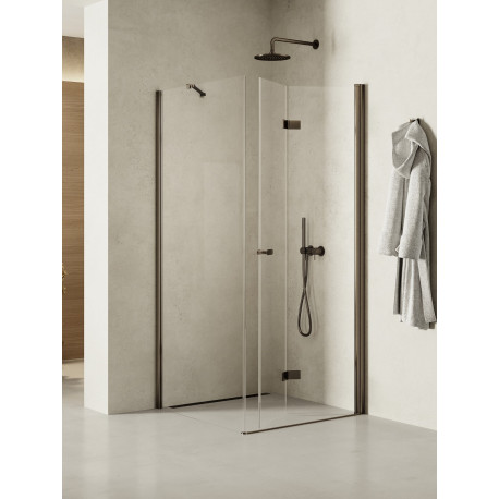 Douchecabine Soleo N 100x120x195 cm Rechts Gunmetal geborsteld vouwdeur 1D K2240NT