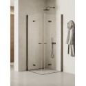 Douchecabine Soleo N 80x80x195 cm Links Gunmetal geborsteld vouwdeuren 2D K2246NT