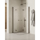 Douchecabine Soleo N 80x80x195 cm Links Gunmetal geborsteld vouwdeuren 2D K2246NT