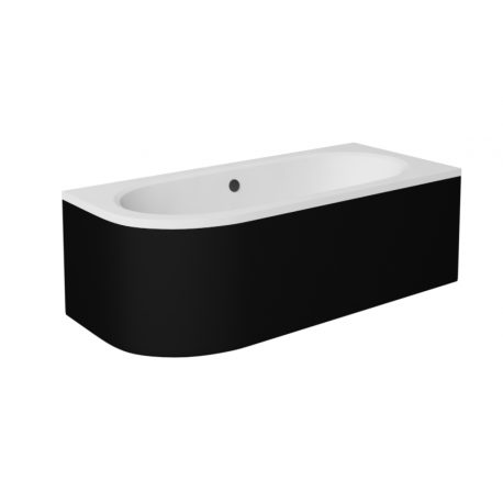 Badpaneel 180x80 cm rechts BG-41 zwart mat