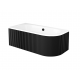 Badpaneel 160x75 cm links BG-41 zwart mat Ribbel