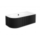 Badpaneel 180x80 cm rechts BG-41 zwart mat Ribbel