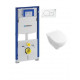 Toiletset Geberit UP320 m. wc pot Villeroy & Boch O. Novo Direct Flush m. softcl. zitting m. drukpl. Sigma 01 wit