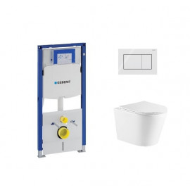 Toiletset Geberit UP320 met toiletpot GA Rimless met softclose zitting en drukpl. Sigma 01 wit square