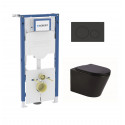 Toiletset Geberit UP320 met toiletpot GA Rimless met softclose zitting en drukpl. Sigma 20 mat zwart