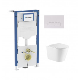Toiletset Geberit UP320 met toiletpot GA Rimless met softclose zitting en drukpl. SBD wit