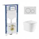 Toiletset Geberit UP320 met toiletpot mat wit GA Rimless met softclose zitting en drukpl. Sigma 20 mat wit