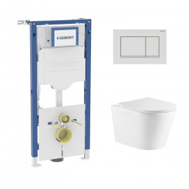 Toiletset Geberit UP320 met toiletpot mat wit GA Rimless met softclose zitting en drukpl. Sigma 30 mat wit