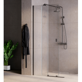 Inloopdouche met schuifwand 90x200 cm Walk In Vayo Gunmetal 8 mm