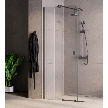 Inloopdouche met schuifwand 90x200 cm Walk In Vayo Gunmetal 8 mm