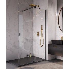 Inloopdouche met schuifwand 90x200 cm Walk In Vayo Black 8 mm