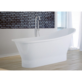 Vrijstaand bad BG-22 wit glanzend afm. 160x68 cm met afvoer click clack showroommodel