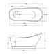 Vrijstaand bad BG-22 wit glanzend afm. 160x68 cm met afvoer click clack showroommodel