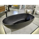 Vrijstaand bad Lima180x86 cm mat zwart massief met afvoer click clack - showroommodel