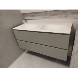Badkamermeubel Solid Surface 120x46 cm grijs mat - showroommodel