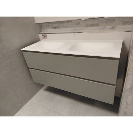 Badkamermeubel Solid Surface 120x46 cm grijs mat - showroommodel