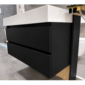 Badkamermeubel Thebalux 100x46 cm zwart mat - showroommodel