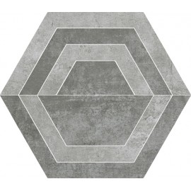 Decortegels 26x30 cm Scratch Grijs Hexagon C