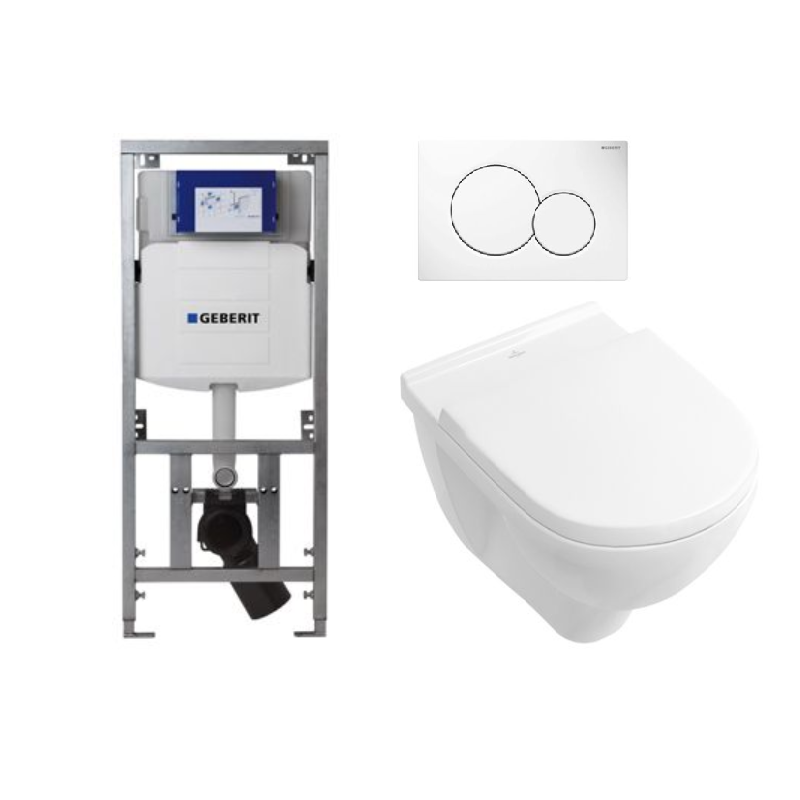 geweer Gezondheid Waakzaam Toiletset Geberit UP320 Burda m. wc pot Villeroy & Boch O. Novo Direct  Flush m. softcl.