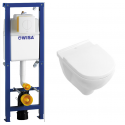 Toiletset Wisa XS inbouwreservoir met drukplaat wit met wc pot Villeroy & Boch O. novo met softclose zitting 110249952