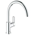 Grohe Bau Edge keukenkraan met hoge ronde uitloop chroom 31367001