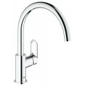 Grohe Bau Loop keukenkraan met hoge ronde uitloop met open greep chroom 31368000