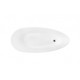Vrijstaand bad BG-48 ZWART - WIT 140x62 cm met afvoer click clack chroom