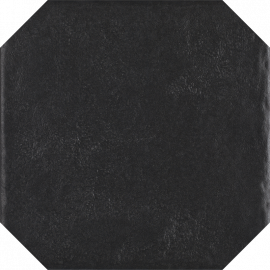 Vloertegels Modern Nero structuur Octagon mat 19,8x19,8 cm