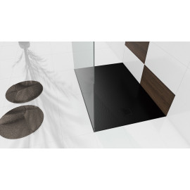 Douchebak 120x90x3 cm zwart mat massief rechthoek Mori