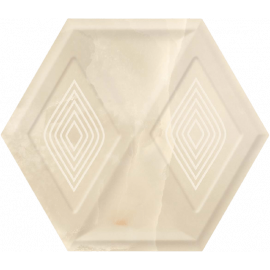 Hexagon Illusion Beige Structuur 19,8x17,1 cm glans