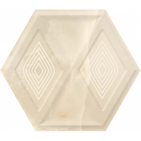 Hexagon Illusion Beige Structuur 19,8x17,1 cm glans