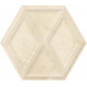 Hexagon Illusion Beige Structuur 19,8x17,1 cm glans