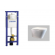 Toiletset Wisa XS inbouwreservoir met drukplaat wit en wc pot GA Rimless met softclose zitting en quickrelease