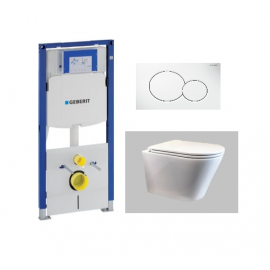 Toiletset Geberit UP320 met wc pot KB Rimless met softclose zitting en drukpl. Sigma 01 wit