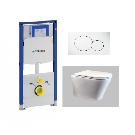 Toiletset Geberit UP320 met wc pot KB Rimless met softclose zitting en drukpl. Sigma 01 wit