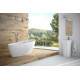 Vrijstaand bad BG-50 wit 165x70 cm massief met afvoer click clack chroom