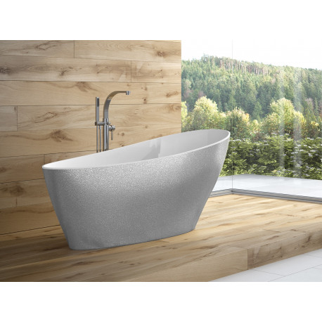 Vrijstaand bad BG-50 GLAM 165x70 cm massief met afvoer click clack chroom