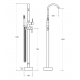 Vrijstaande badkraan zwart mat BG-64H 118cm