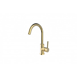 Wastafelkraan hoge uitloop 34 cm gold BG-65