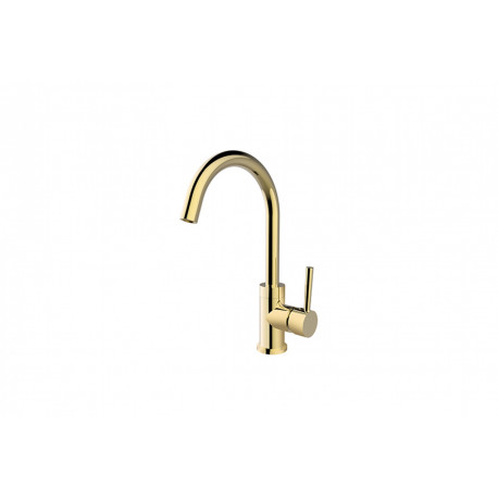 Wastafelkraan hoge uitloop 34 cm gold BG-65