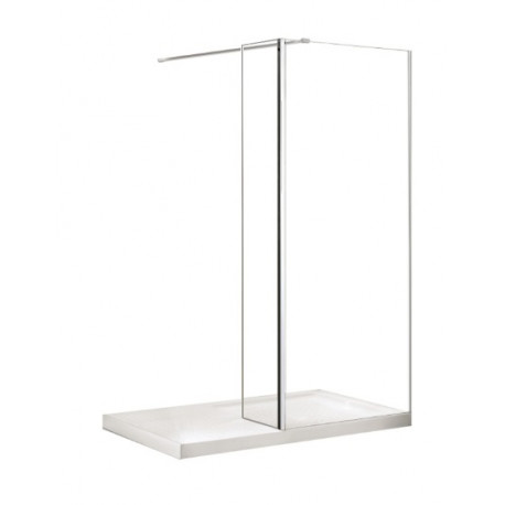 Inloopdouche 140x195 cm met zijwand 30 cm Walk In BG-126 transparant glas 8 mm chroom