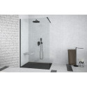 Inloopdouche 120x195 cm Walk In BG-136 Black transparant glas 8 mm