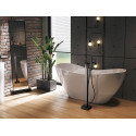 Vrijstaand bad BG-49 wit massief 170x72 cm met afvoer click clack chroom