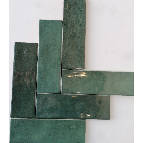 Wandtegels Groen 6,5x20 cm glans Nolta