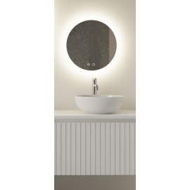 Spiegel LED 70 cm rond Oko dimmer, touch bediening en spiegelverwarming GD